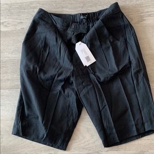 Black linen shorts